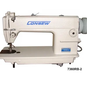 Consew 7360RB-2 Single Needle Lockstitch Sewing Machines with Assembled Table and Servo Motor