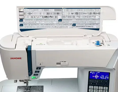 Janome Skyline S6 196 BUILT-IN STITCHES, INCLUDING 10 BUTTONHOLES plate