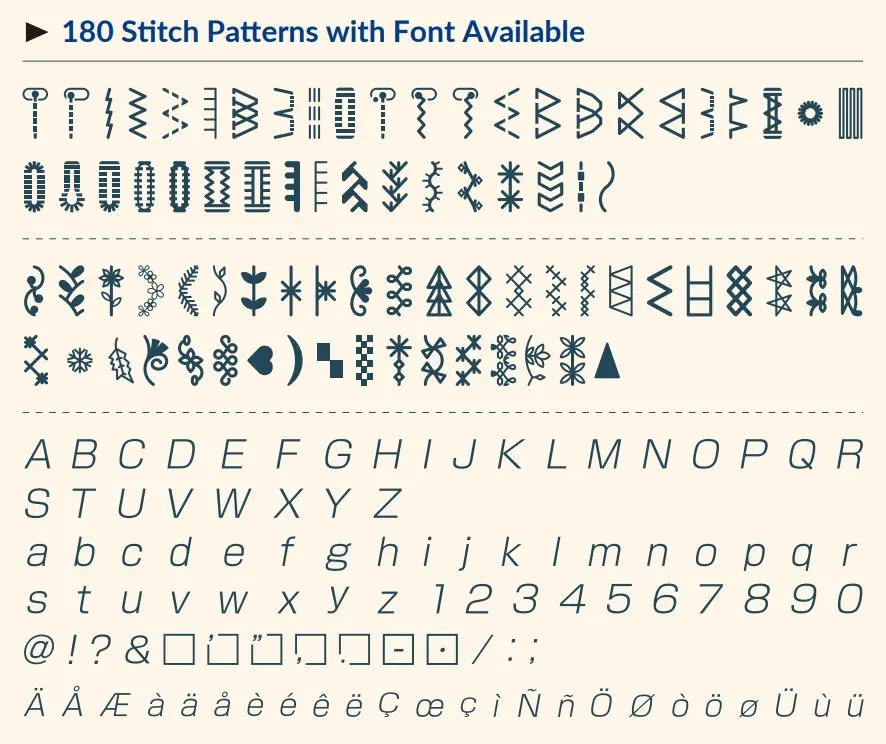 180 stitch patterns