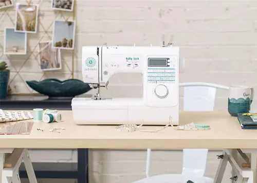Baby Lock Jubilant Sewing Machine on the table