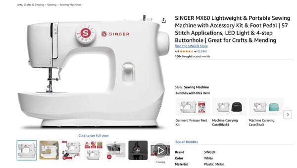 SINGER MX60 Sewing Machine check price