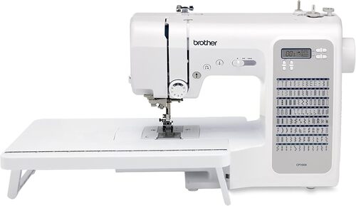 Brother CP100X computerized sewing & quilting machine with extension table, front view