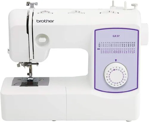 Brother GX37 sewing machine front view with 37-stitch dial and free-arm
