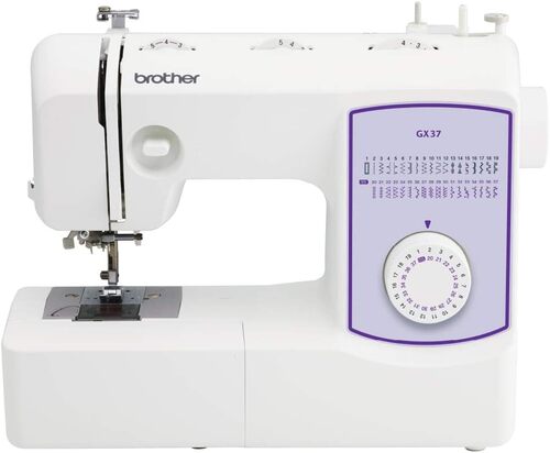 Brother GX37 sewing machine front view with 37-stitch dial and free-arm