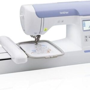 Brother PE800 embroidery machine with 5x7 hoop and color touchscreen