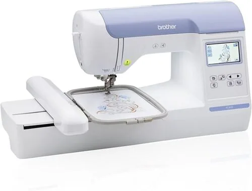 Brother PE800 embroidery machine with 5x7 hoop and color touchscreen