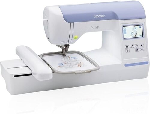 Brother PE800 embroidery machine with 5x7 hoop and color touchscreen