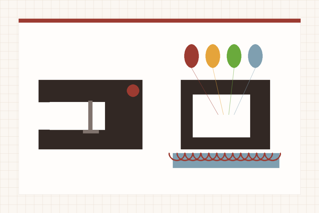 Original editorial illustration for Serger vs Sewing Machine: Which Jobs Actually Require Each?