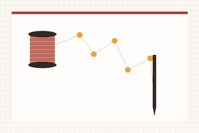 Original editorial illustration for How to Thread a Sewing Machine Without Missing the Take-Up Lever