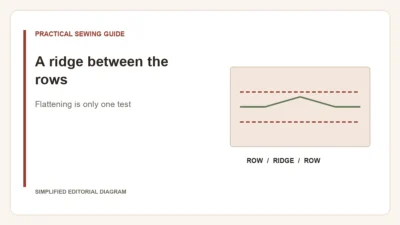 Simplified editorial diagram: A ridge between the rows. Flattening is only one test.