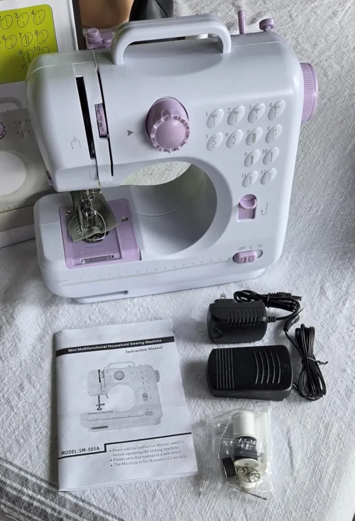 Customer photo of the purple WATMXAWAY machine, pedal and supplied instructions