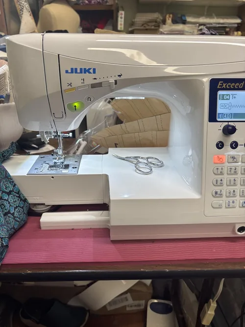 A Juki HZL-F600 owner’s sewing setup.