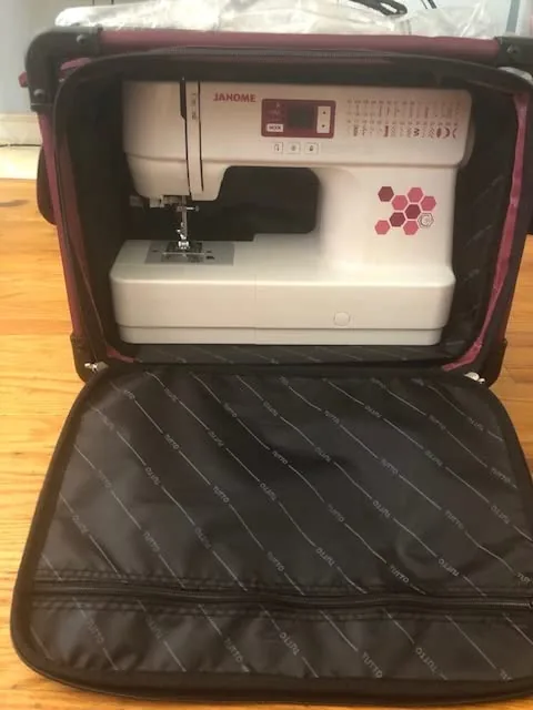 A customer’s C30 fitted into a separately purchased 17-inch Tutto rolling case; the case is not a standard machine accessory.