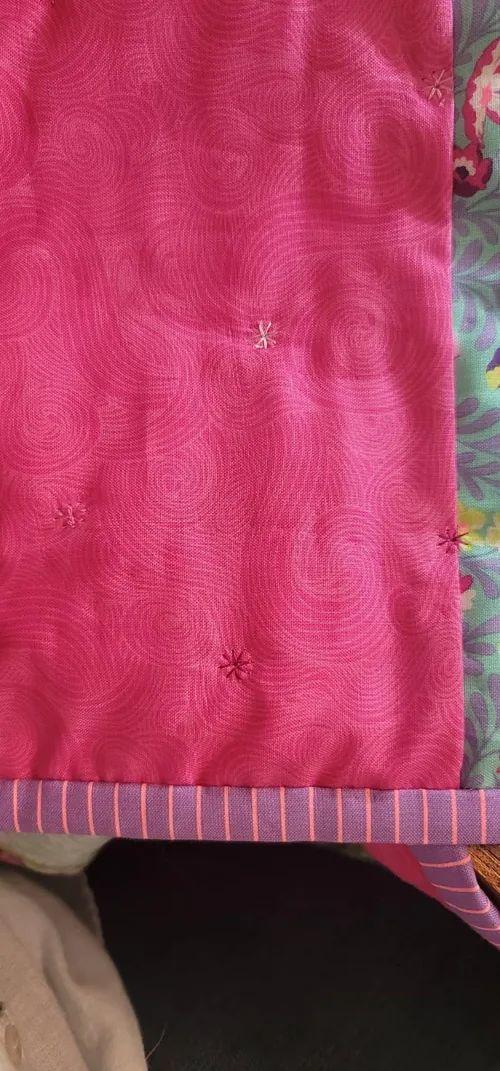 Detail of the same owner’s quilting project.