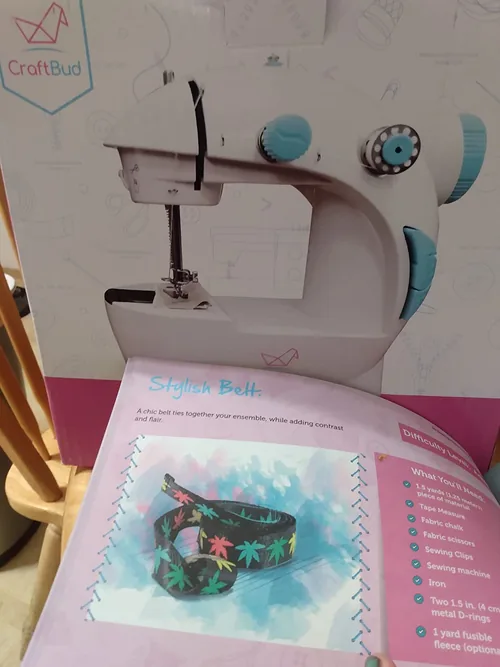 The CraftBud machine and practice materials photographed by a parent.