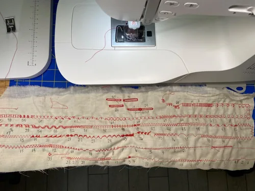 A C7250 owner’s stitch samples.