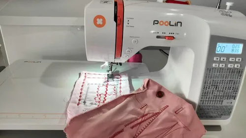 An EOC02 owner’s fabric project at the machine.