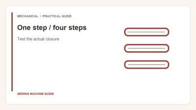 Editorial illustration: One step / four steps. Test the actual closure.
