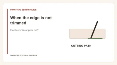 Simplified editorial diagram: When the edge is not trimmed. Inactive knife or poor cut?.