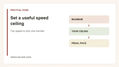Editorial diagram: Set a useful speed ceiling. maximum, your ceiling, pedal pace.